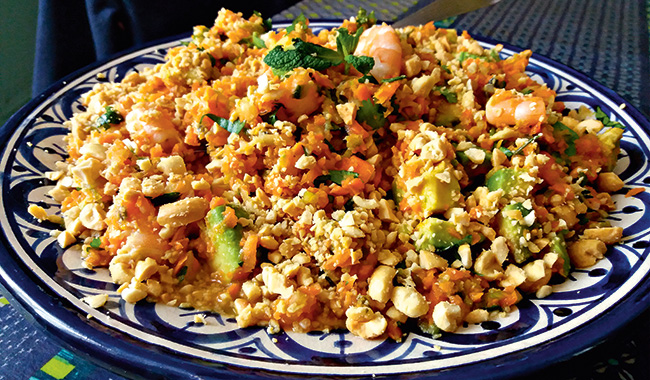 Salade aux crevettes et citron vert